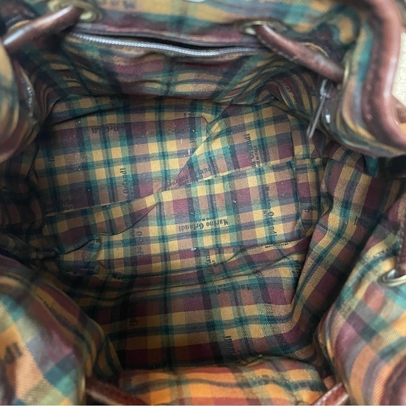 MARINO Orlandi Vintage Two toned Brown Leather Bucket Bag Purse - Picture 11 of 12